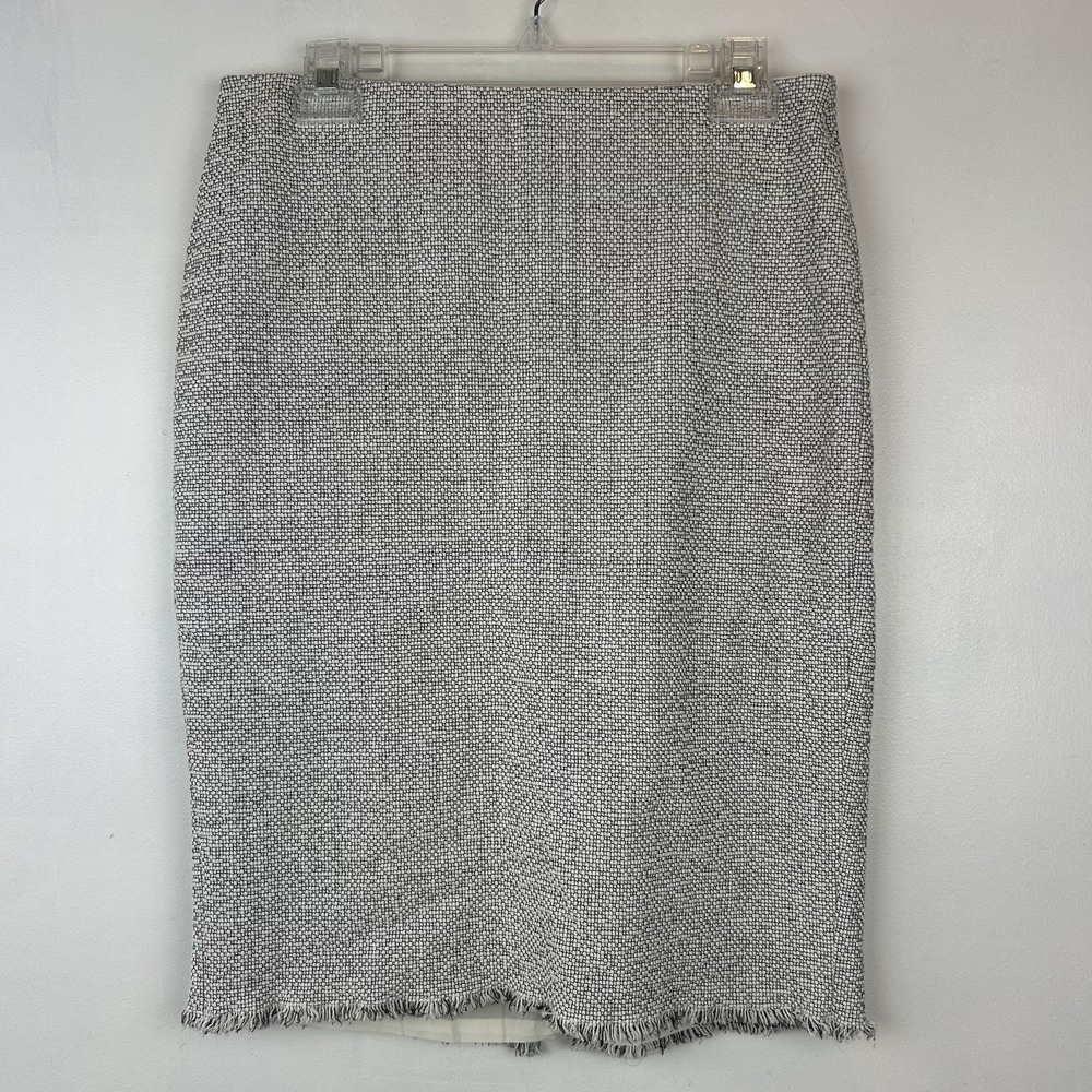 Ann Taylor Skirt Womens 8 Gray Textured Pencil Straight Lined Career Office